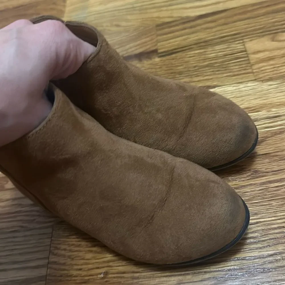 Cat & Jack Ankle Boot Bootie Brown Tan Faux Suede Girls Toddler Size 10